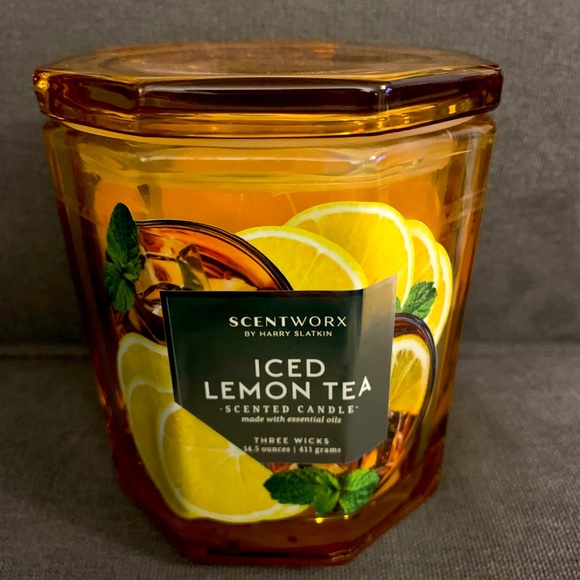 🆕 ScentWorx by Harry Slatkin Iced Lemon Tea 14.5 oz Candle Jar - Picture 1 of 5